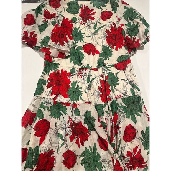 Alexis Idella Garden Cotton Floral High-Low Dress XL Tassel Tie - Picture 9 of 9